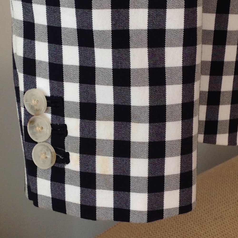 ⭕️ Banana Republic - B/W 'Gingham Fitted' Jacket - Picture 7 of 8